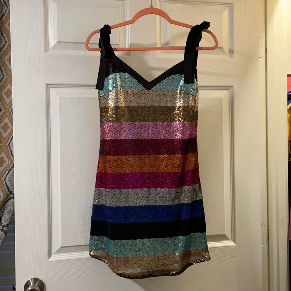 Multi colored sequin party dress